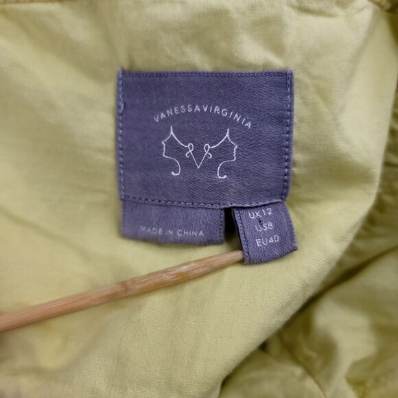 Anthropologie Vanessa Virginia Yellow Strapless Dress Fish Size 8 Lined *callout - Picture 4 of 11